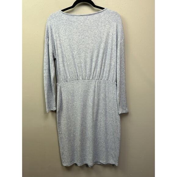 Ann Taylor Factory Blue Knit Dress Womens Size Medium Soft Stretch Lightweight - Picture 2 of 8
